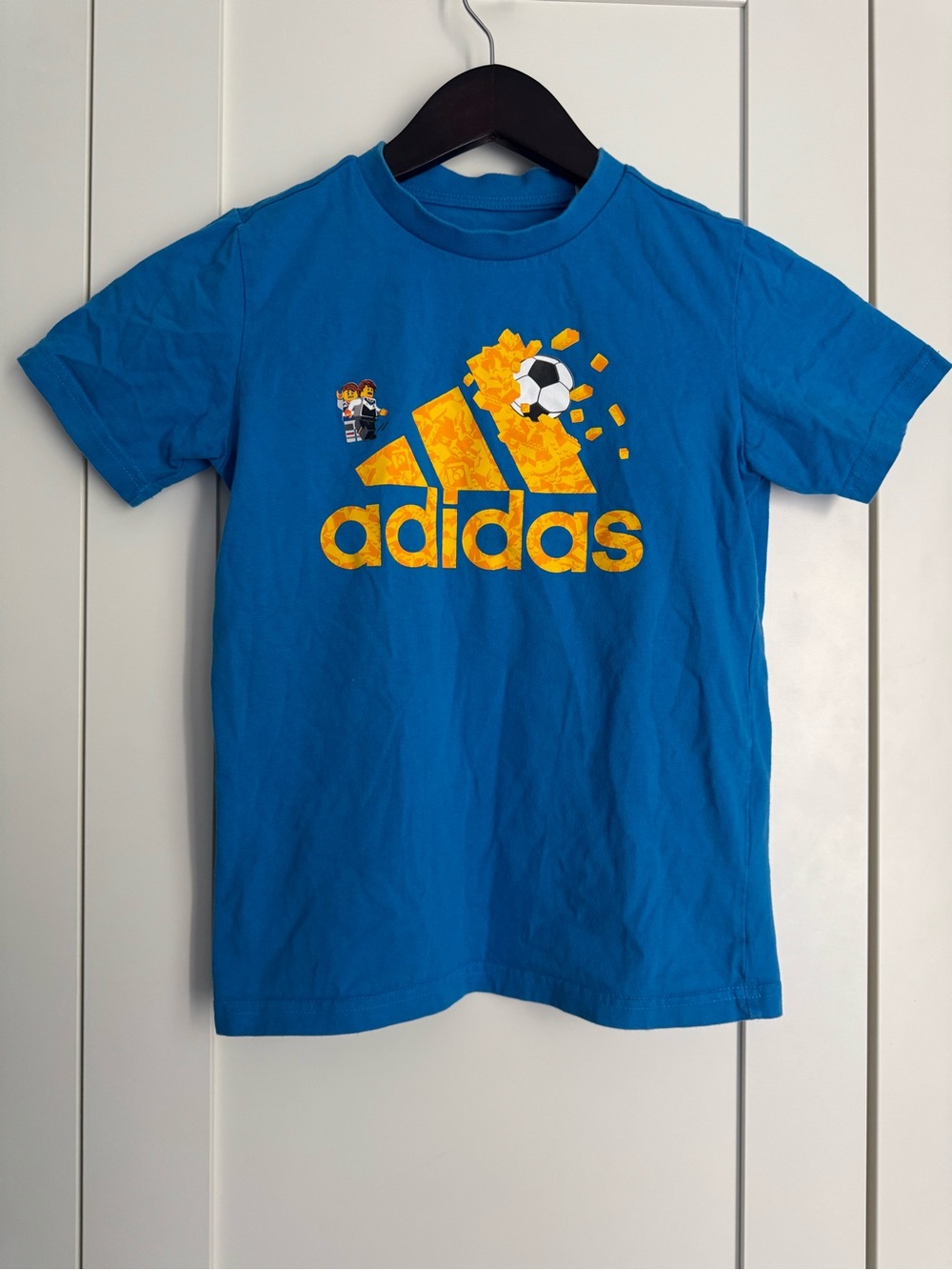 Adidas X Lego Kids Blue T-shirt Soccer Size 9-10 Year